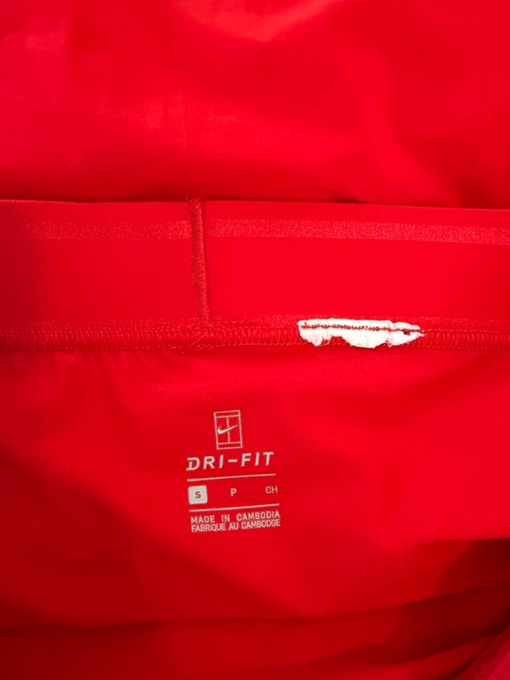 Nike Red Pleated Tennis Skirt with White Trim - Picture 3 of 5